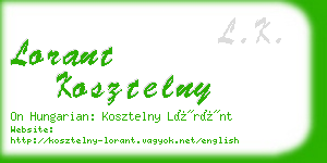 lorant kosztelny business card